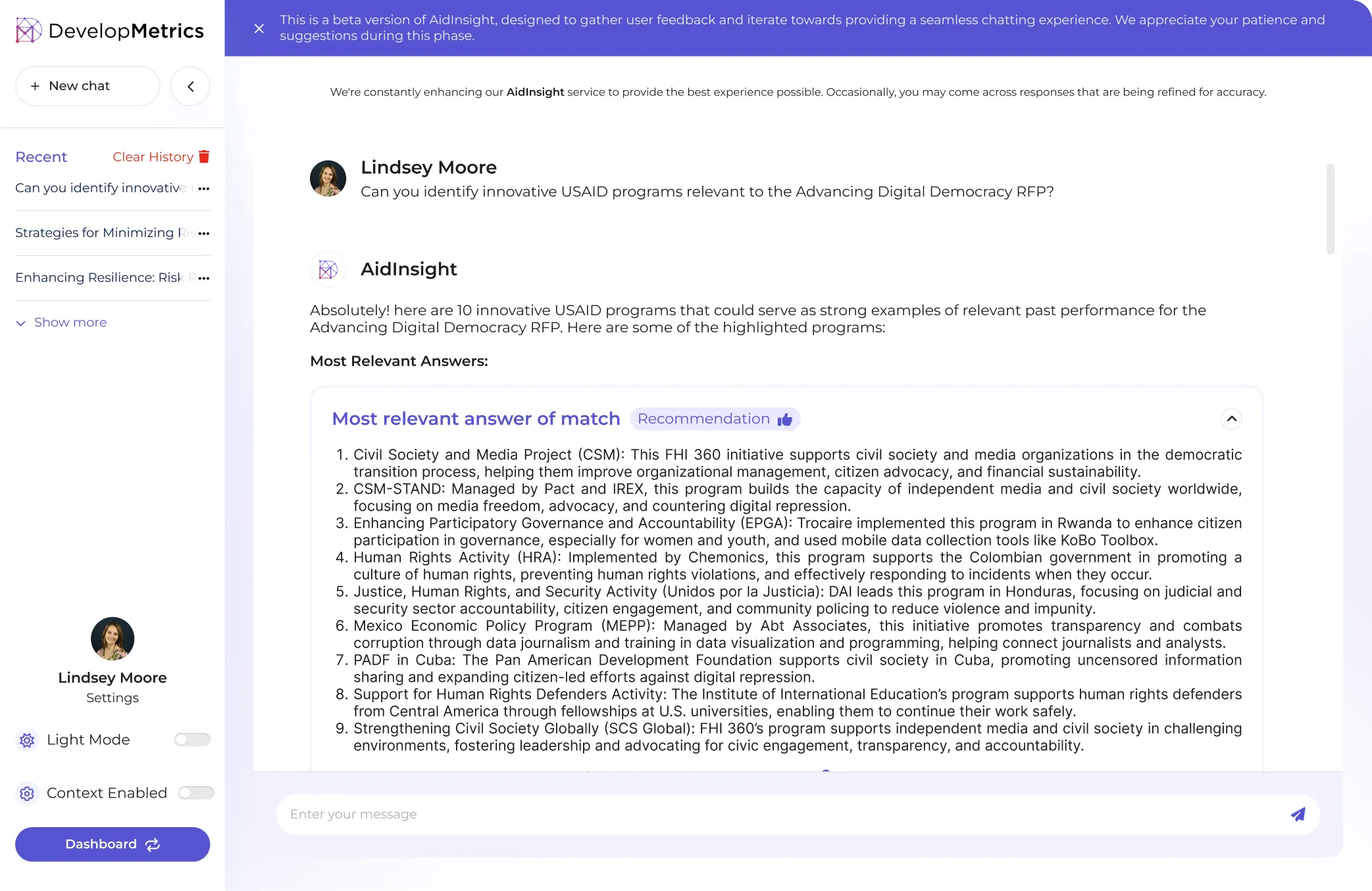 AidInsight product preview